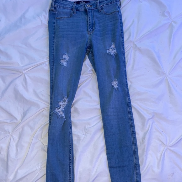 Hollister high rise ripped jeans 3 light blue - Picture 5 of 5